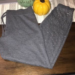 Justice Active Girls size 20 Gray Sparkle Joggers